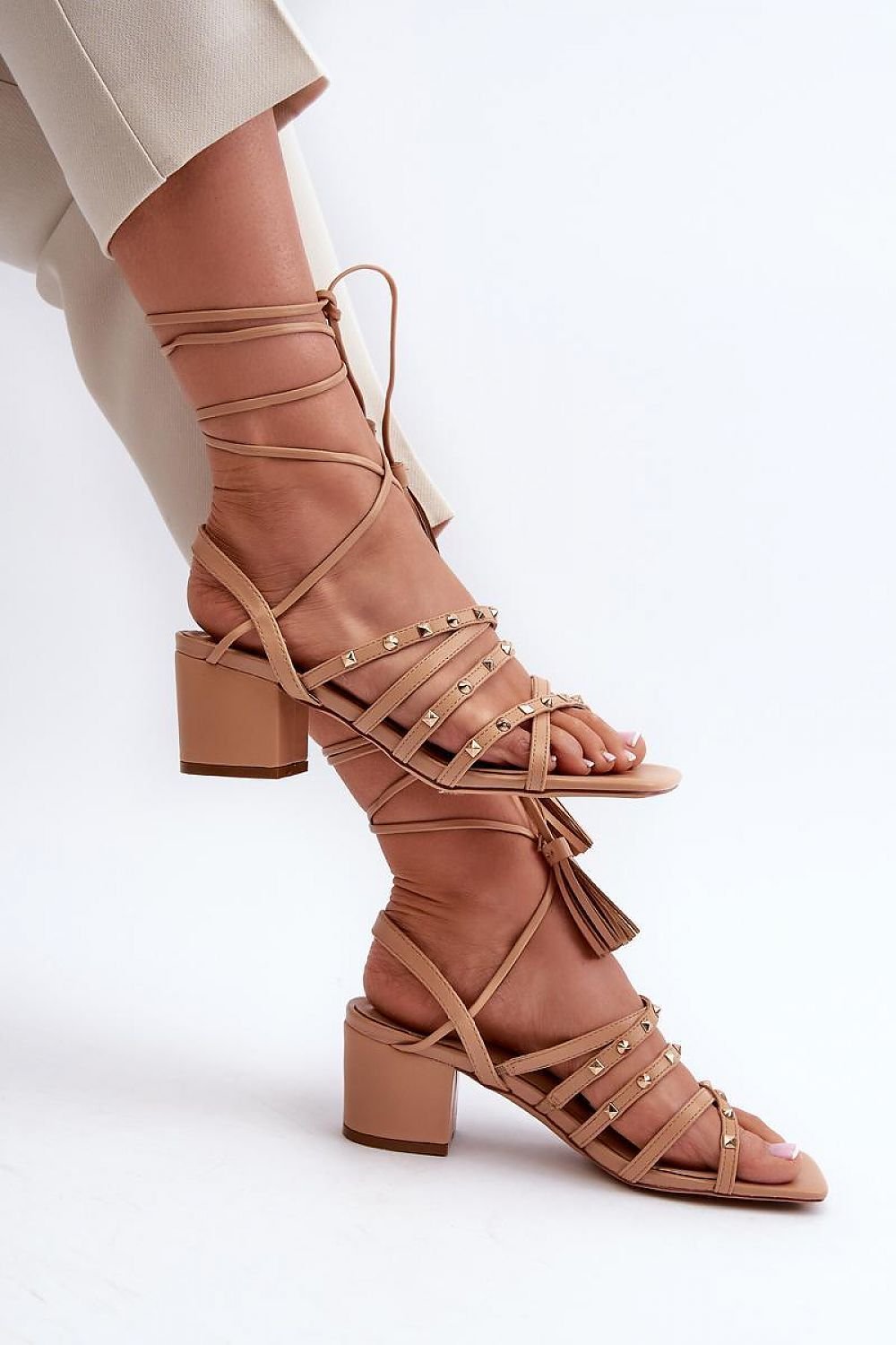 brown lace heel sandals alternate angle