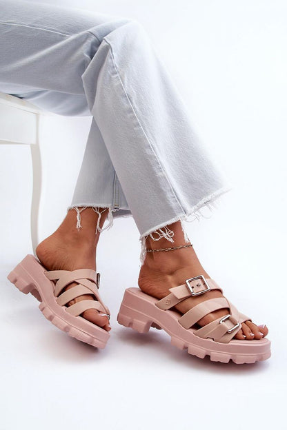 pink flip-flops front view