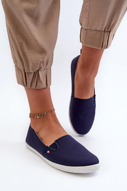 navy blue sneakers detail view