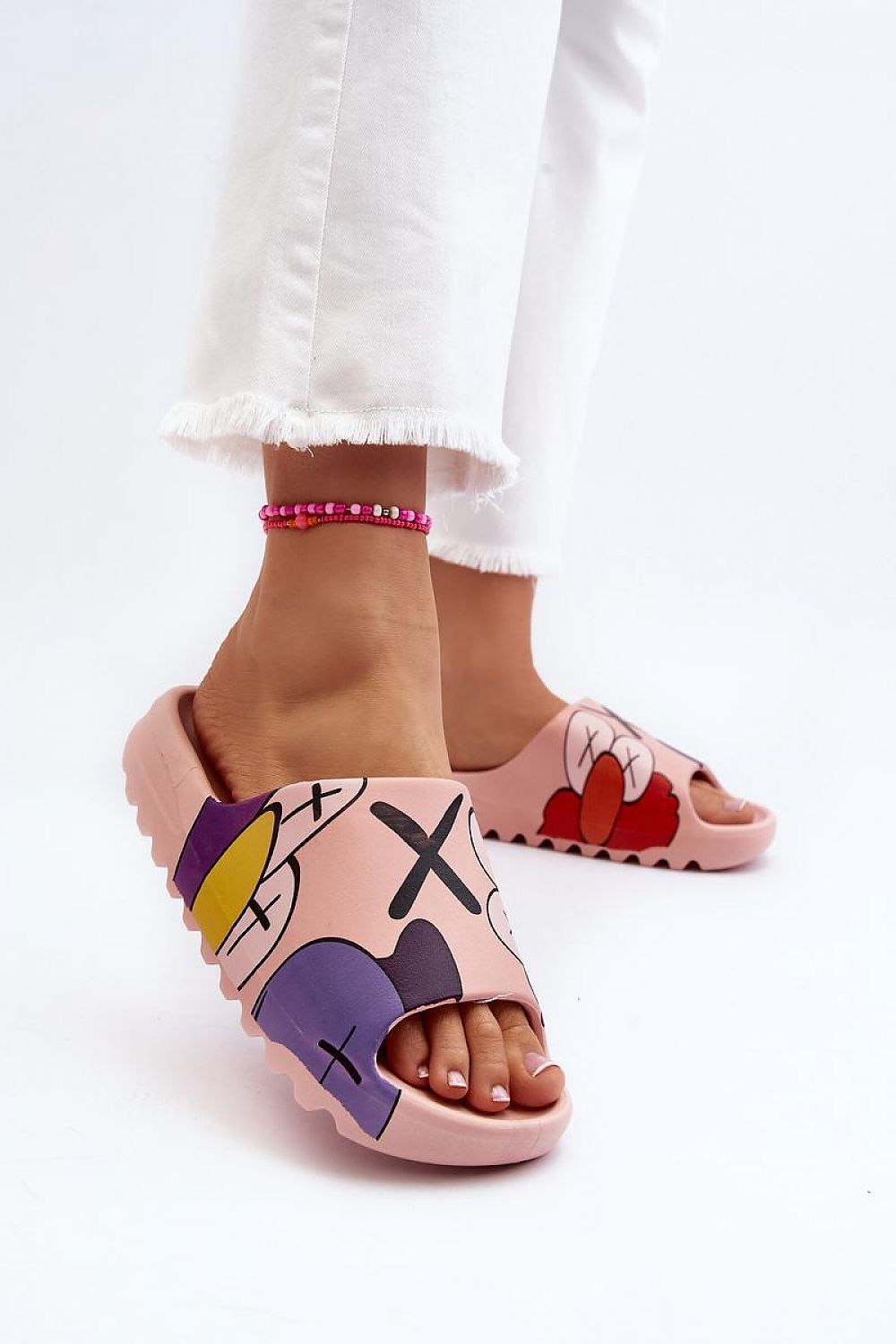 Violet Cartoon Print Flip-Flops