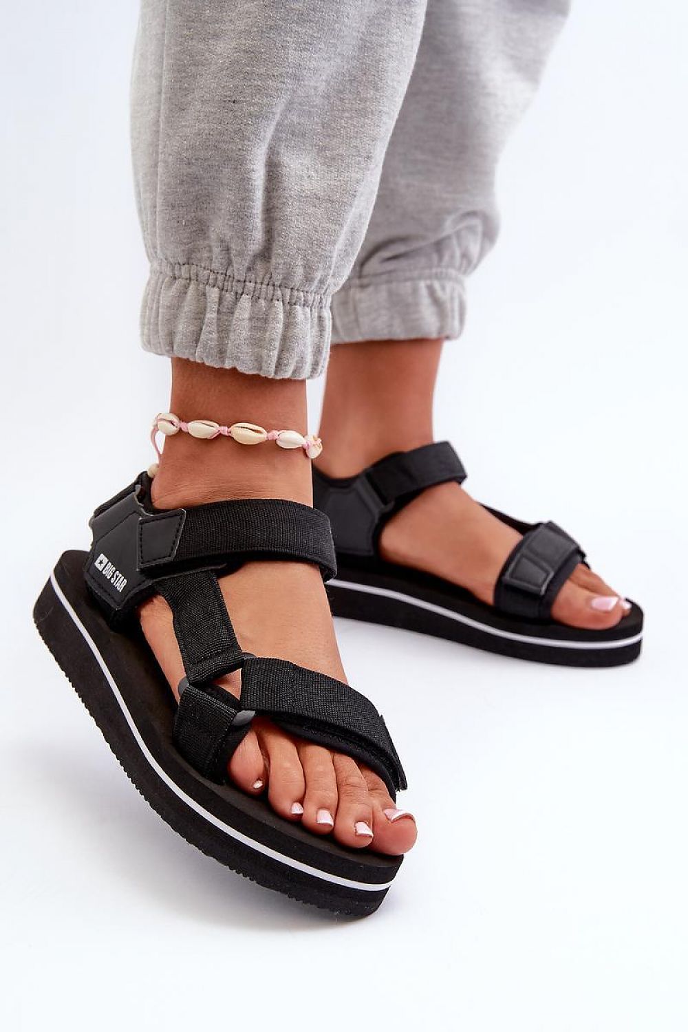 black sandals detail view
