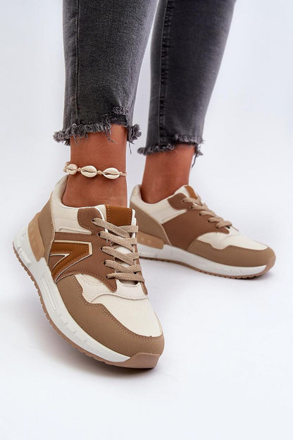 beige sport shoes back view