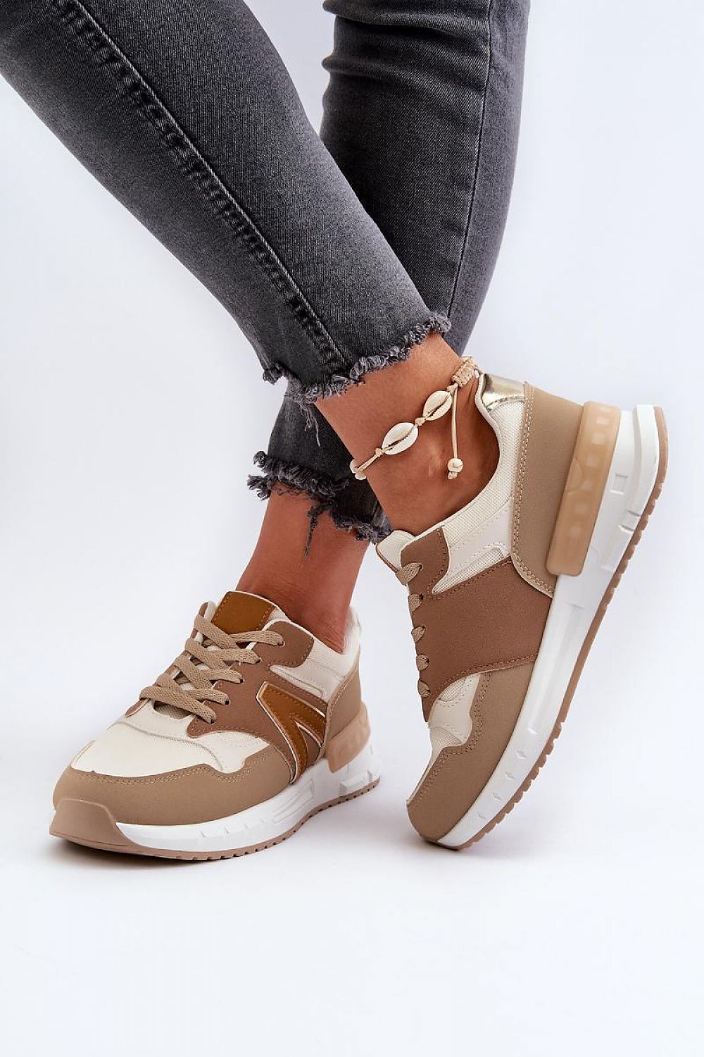 beige sport shoes view 6