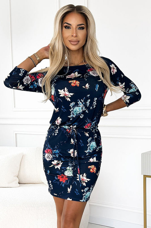 blue day dress front view