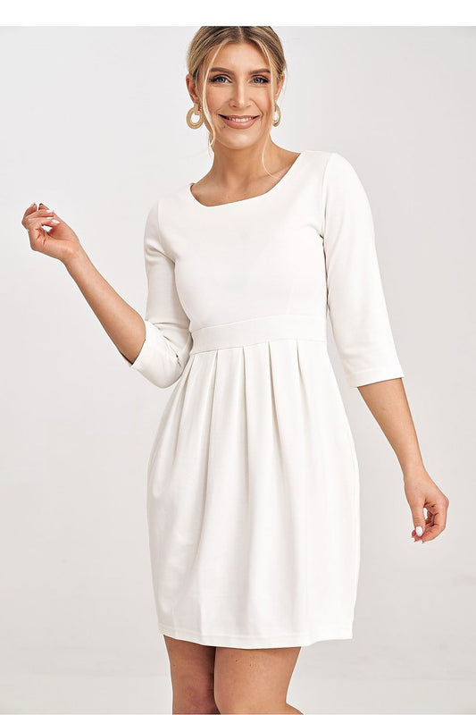 beige day dress front view