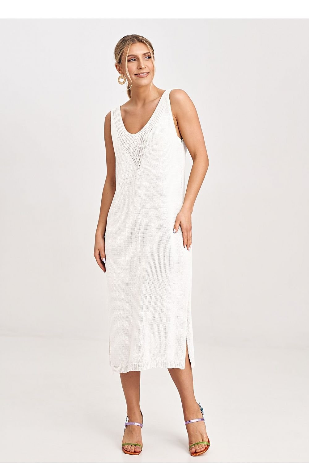 beige long sleeve midi matching set view 17