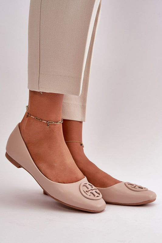 beige ballet flats front view