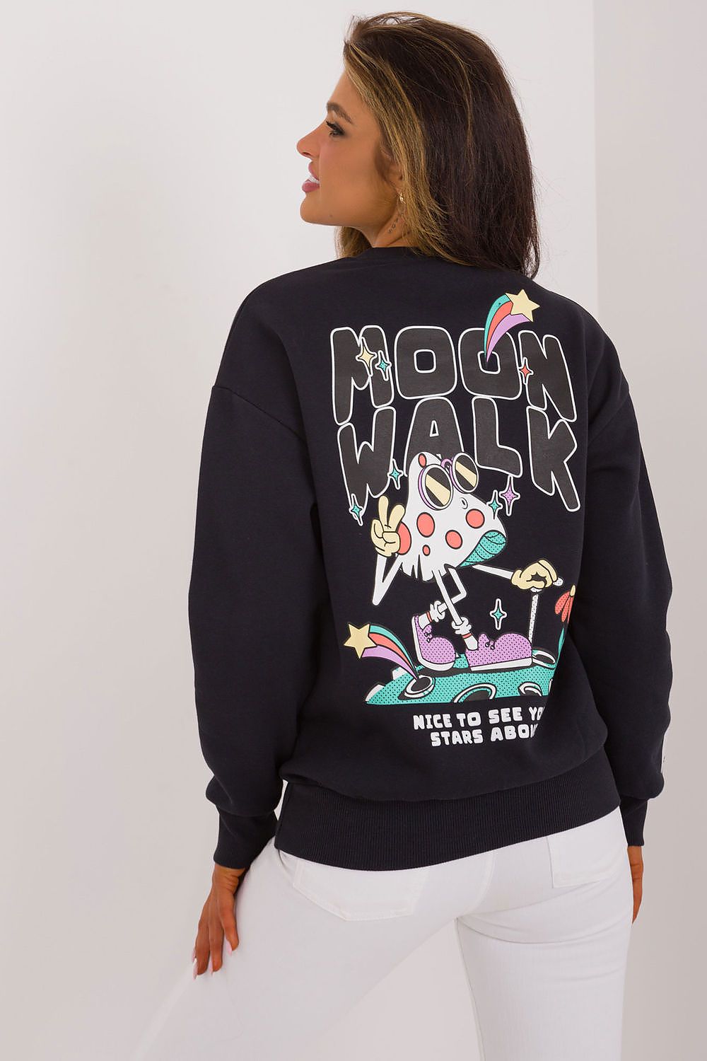 Women's Blue, Navy Blue, and Pink Sweatshirt view 6