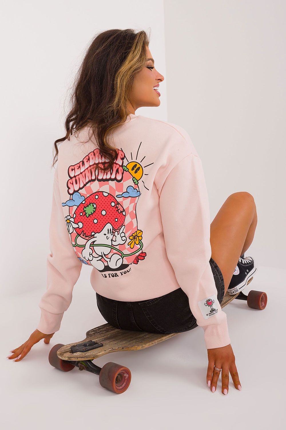 Women's Blue, Navy Blue, and Pink Sweatshirt view 9