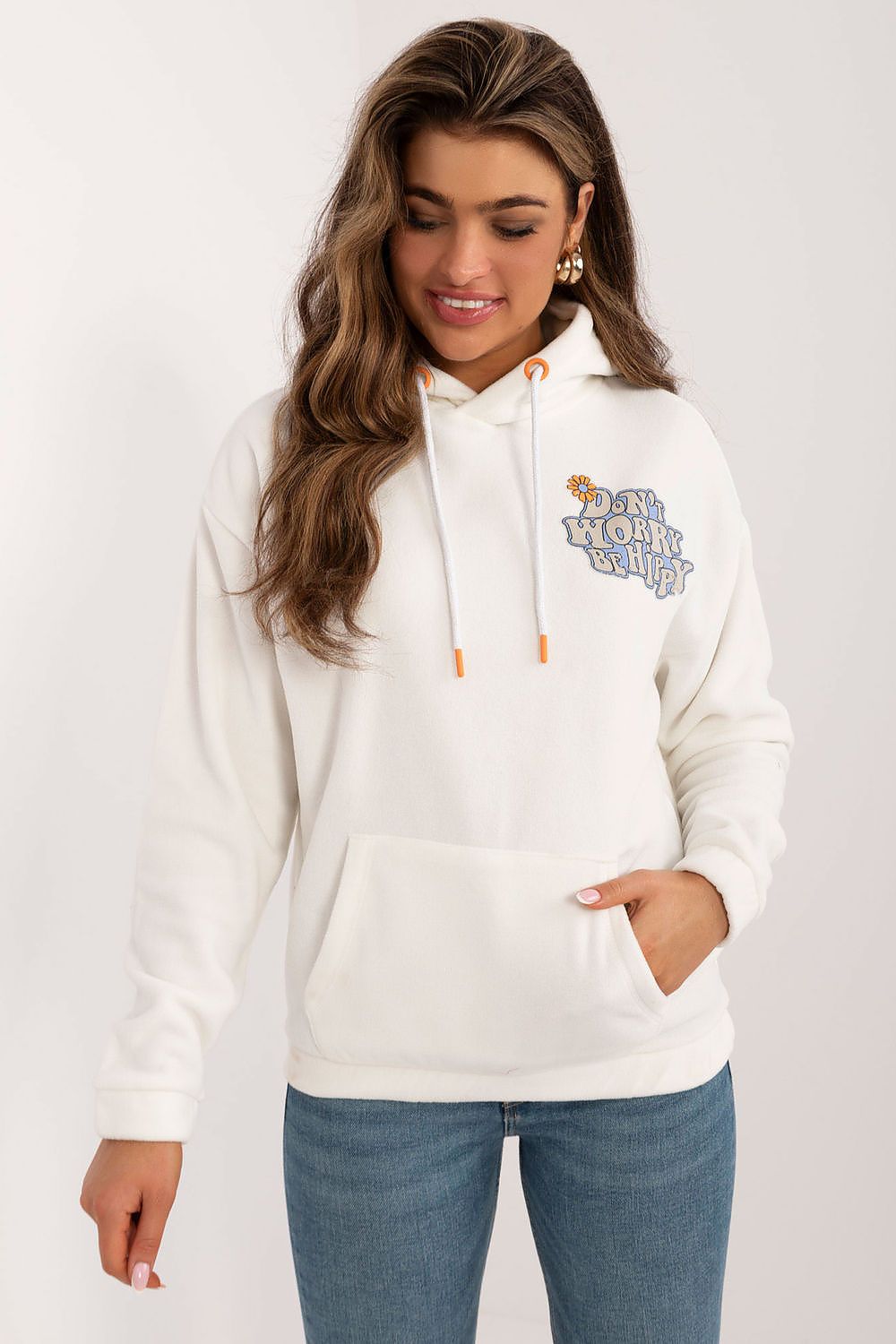 Women's Beige Sweatshirt front view