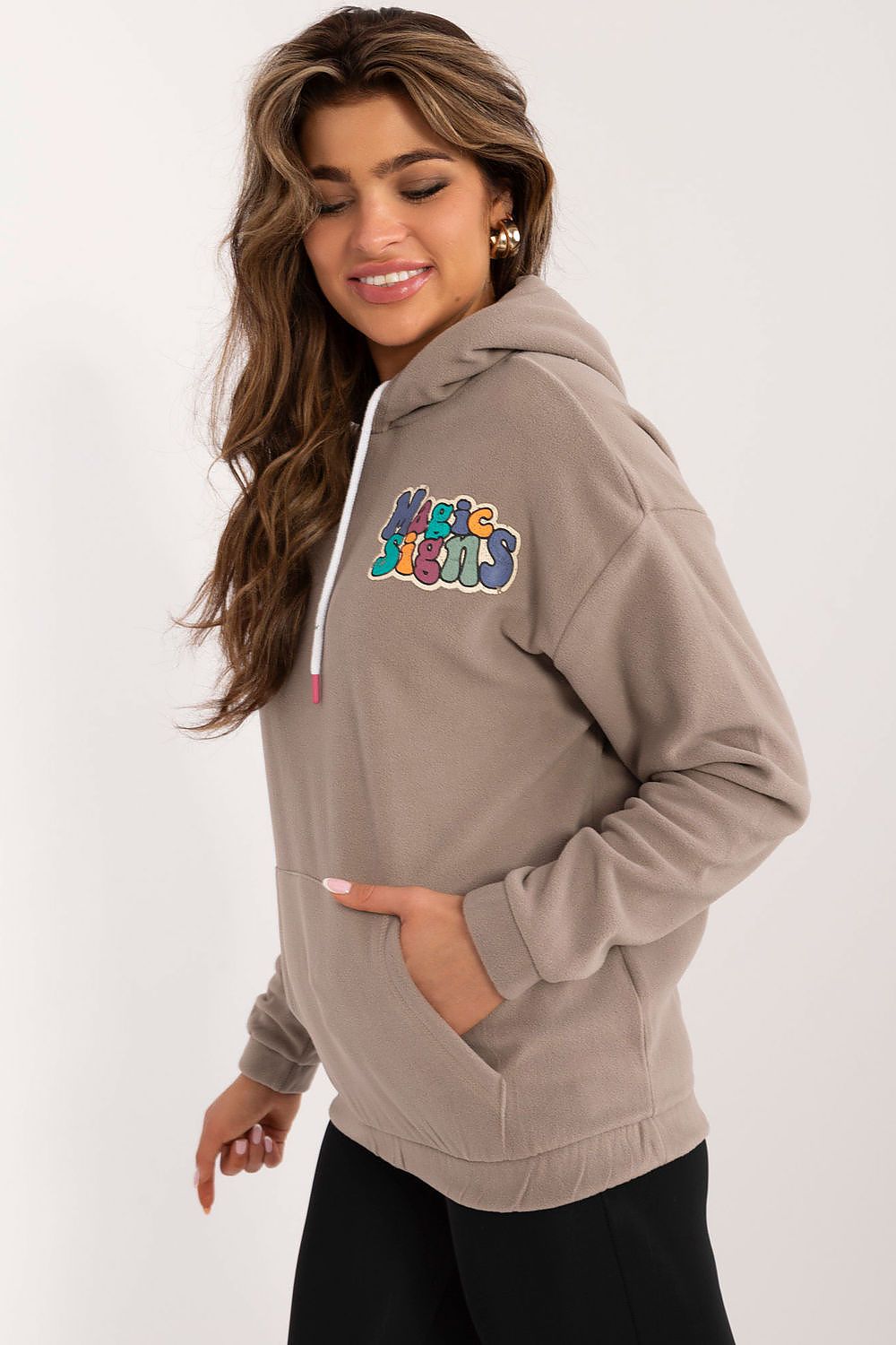 Women's Beige Sweatshirt back view