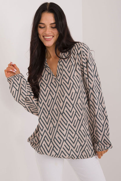 Women's Red and Beige Blouse view 7