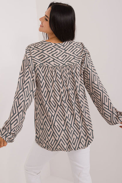 Women's Red and Beige Blouse view 9