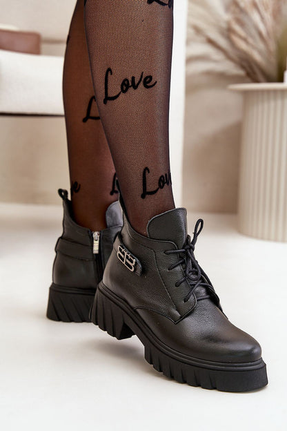 black boots detail view