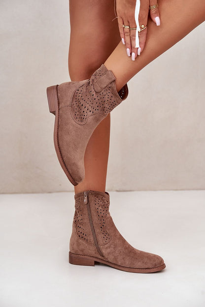 brown lace boots view 6