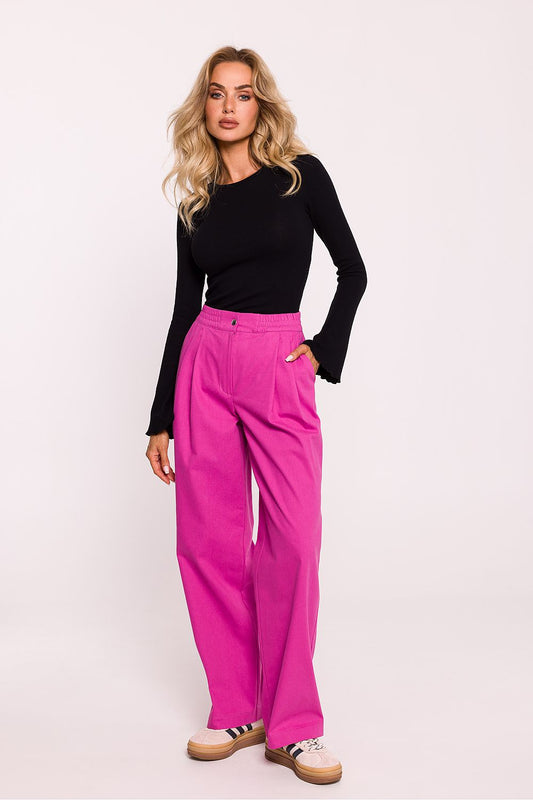 pink trousers front view
