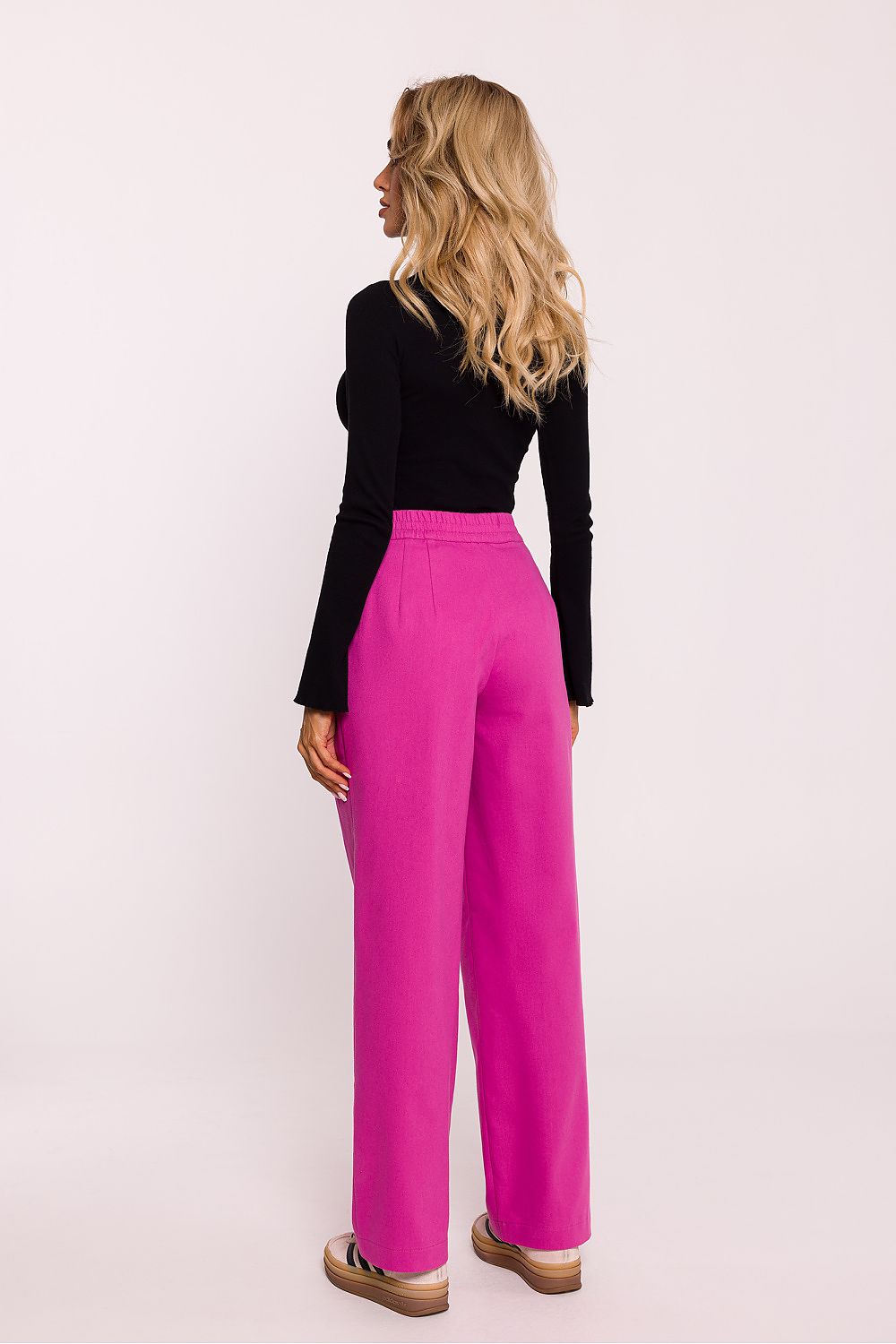 pink trousers alternate angle