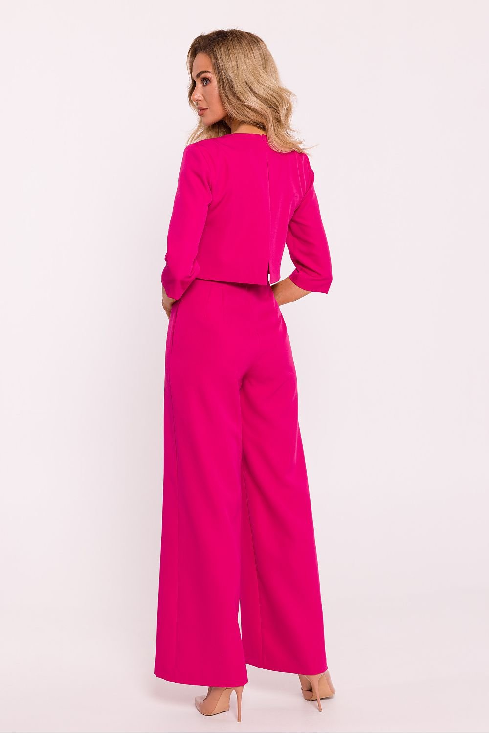 pink short sleeve suit alternate angle