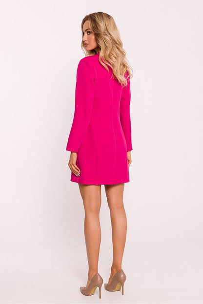 pink long sleeve mini dresses detail view