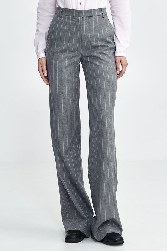 grey belted trousers front view