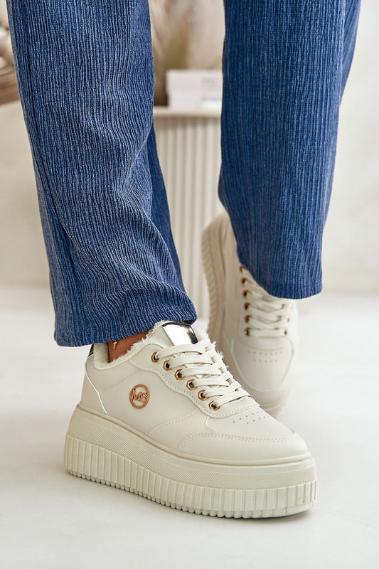 beige lace sport shoes front view