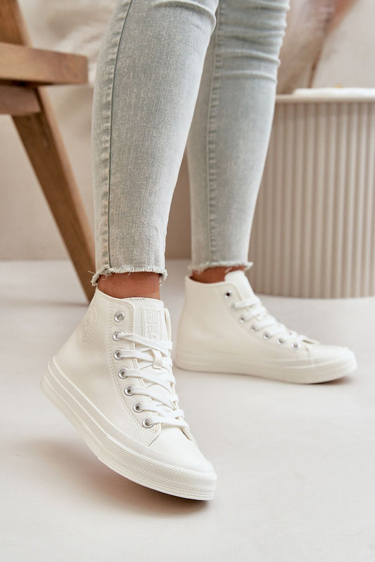 white sneakers front view