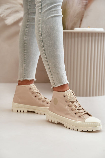 beige sneakers front view