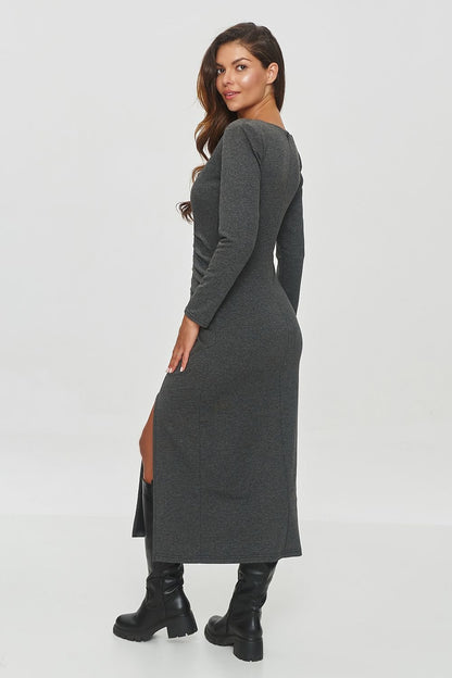 grey long sleeve dresses alternate angle