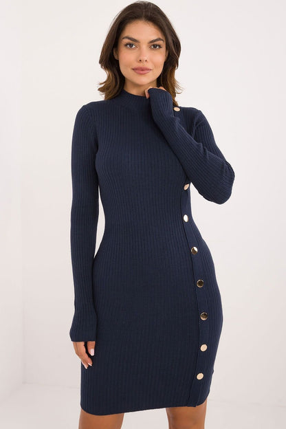 navy blue day dress front view