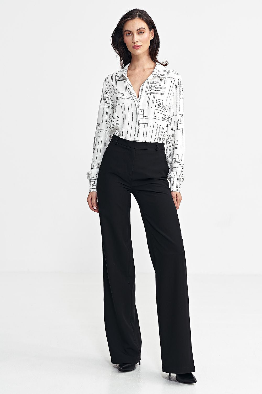 grey belted trousers side view
