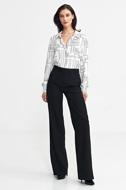 grey belted trousers side view