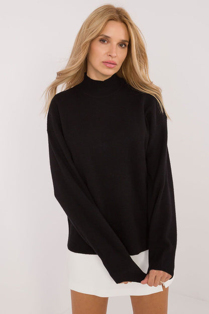 Women's Black and Green Jumper front view