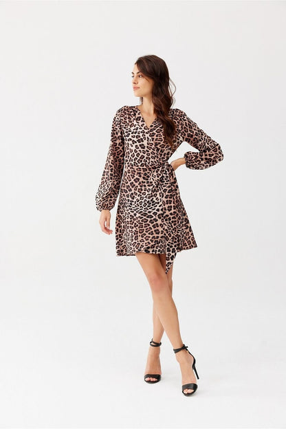 multicolor wrap long sleeve dresses view 13