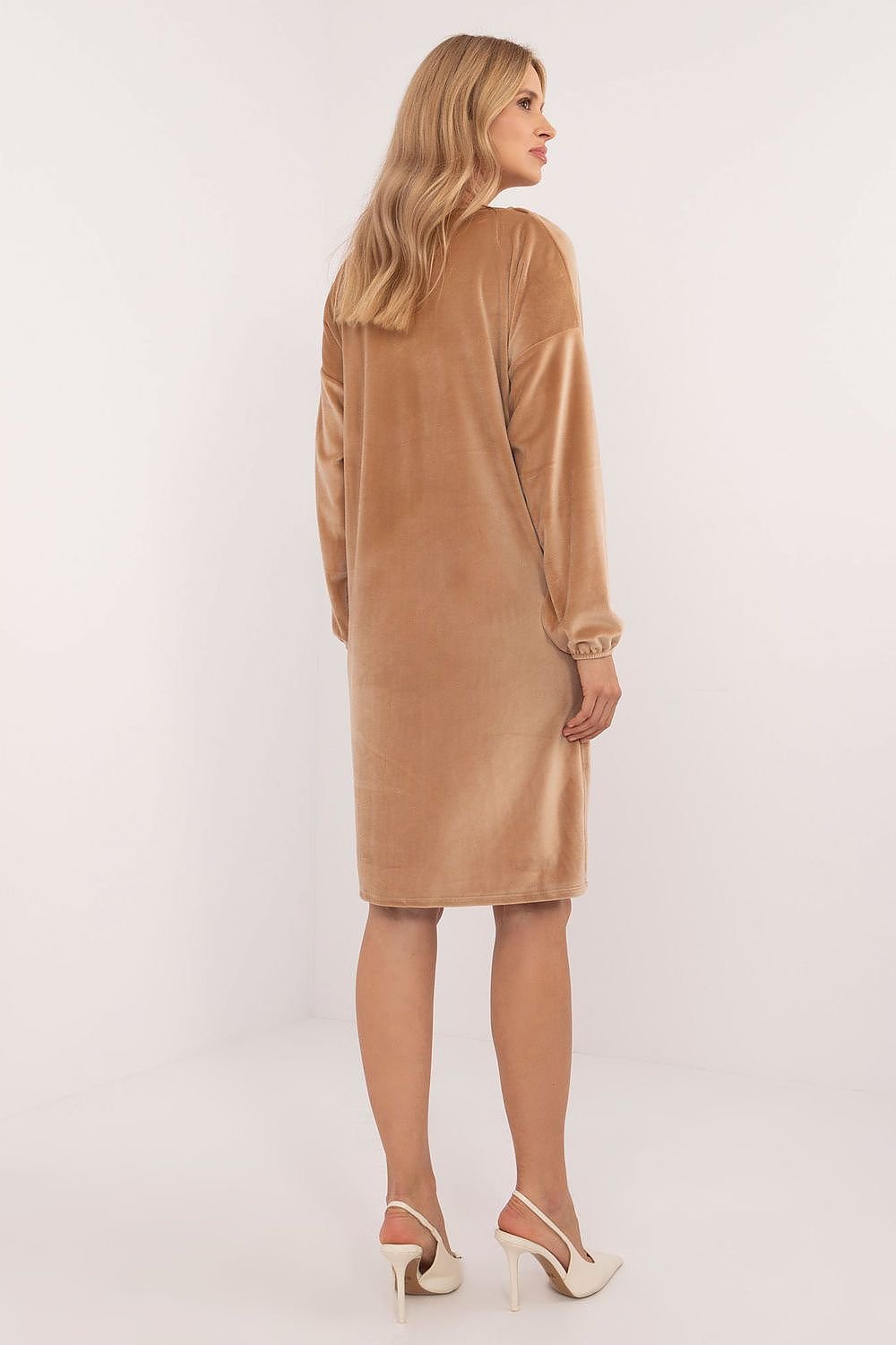 beige long sleeve day dress view 16