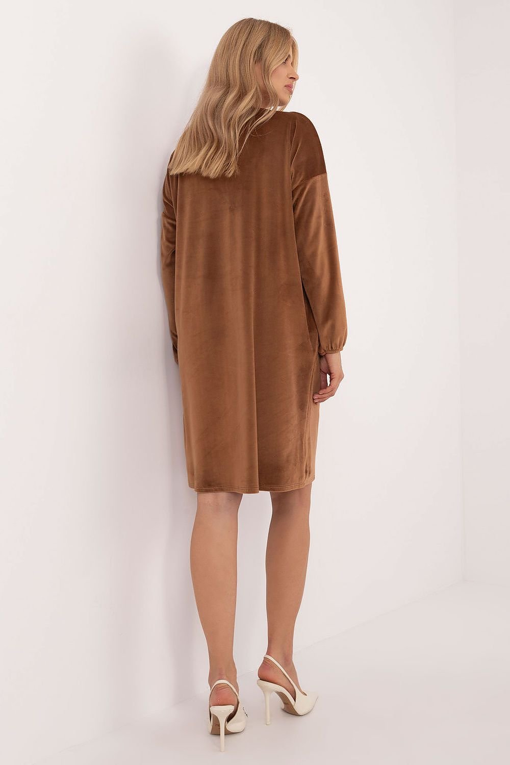 beige long sleeve day dress view 19
