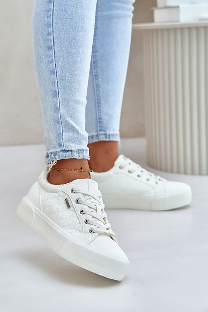 white sneakers front view