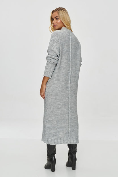 grey long sleeve day dress alternate angle