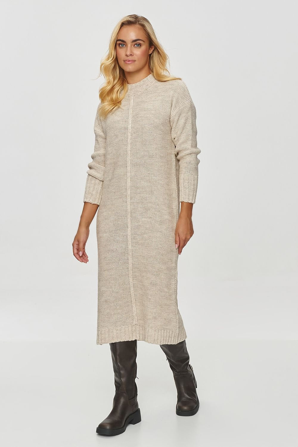grey long sleeve day dress view 7