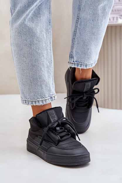 black lace sport shoes detail view