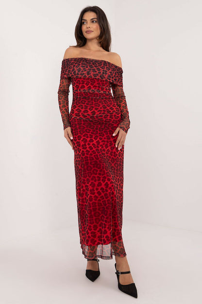 red pencil midi dresses front view