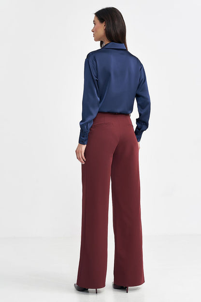 red belted trousers detail view