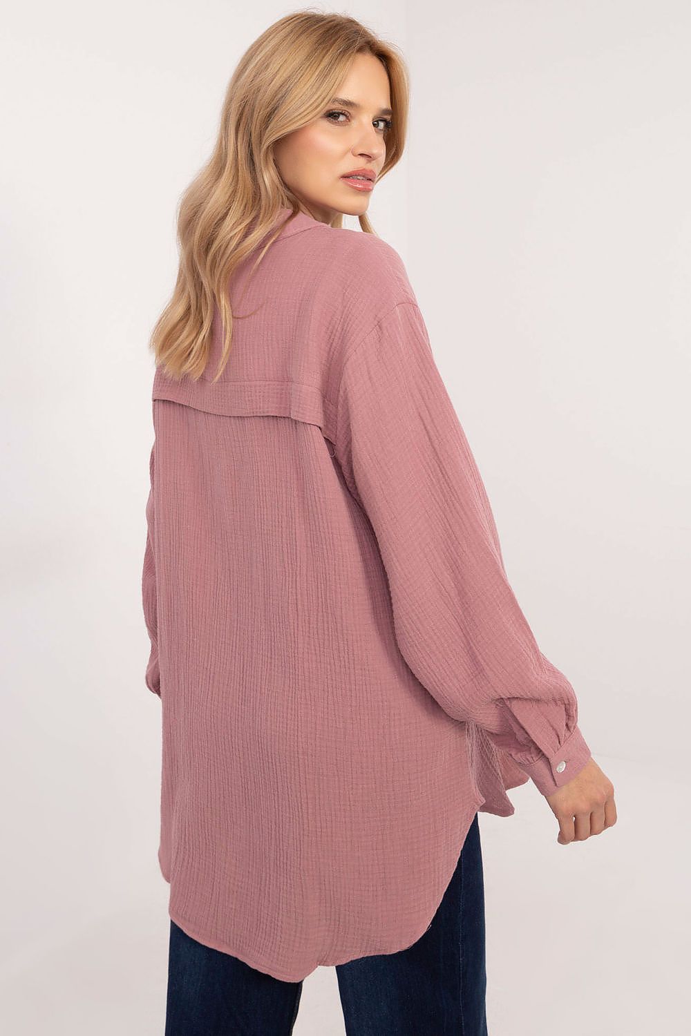 Women's Pink and Green Long Sleeve Shirt detail view