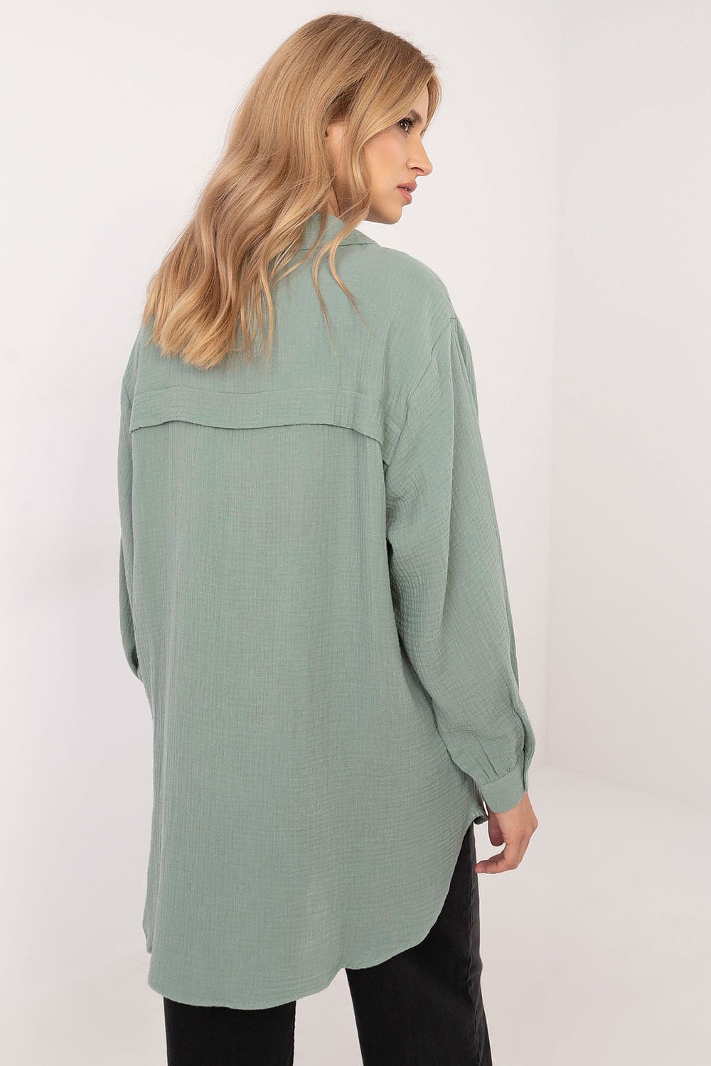 Women's Pink and Green Long Sleeve Shirt view 6