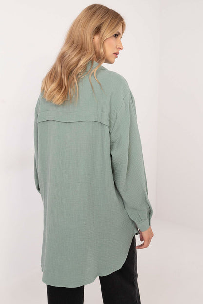 Women's Pink and Green Long Sleeve Shirt view 6