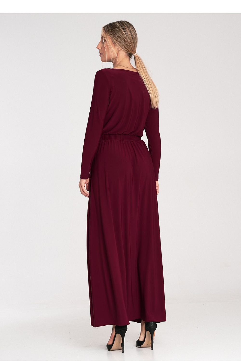 black long sleeve maxi day dress view 6