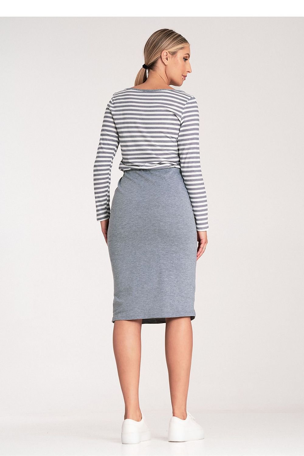 grey long sleeve day dress alternate angle