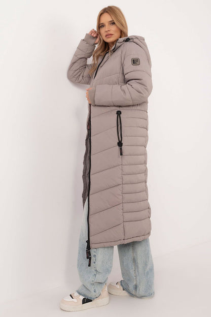 Women's Beige and Navy Blue Jacket side view
