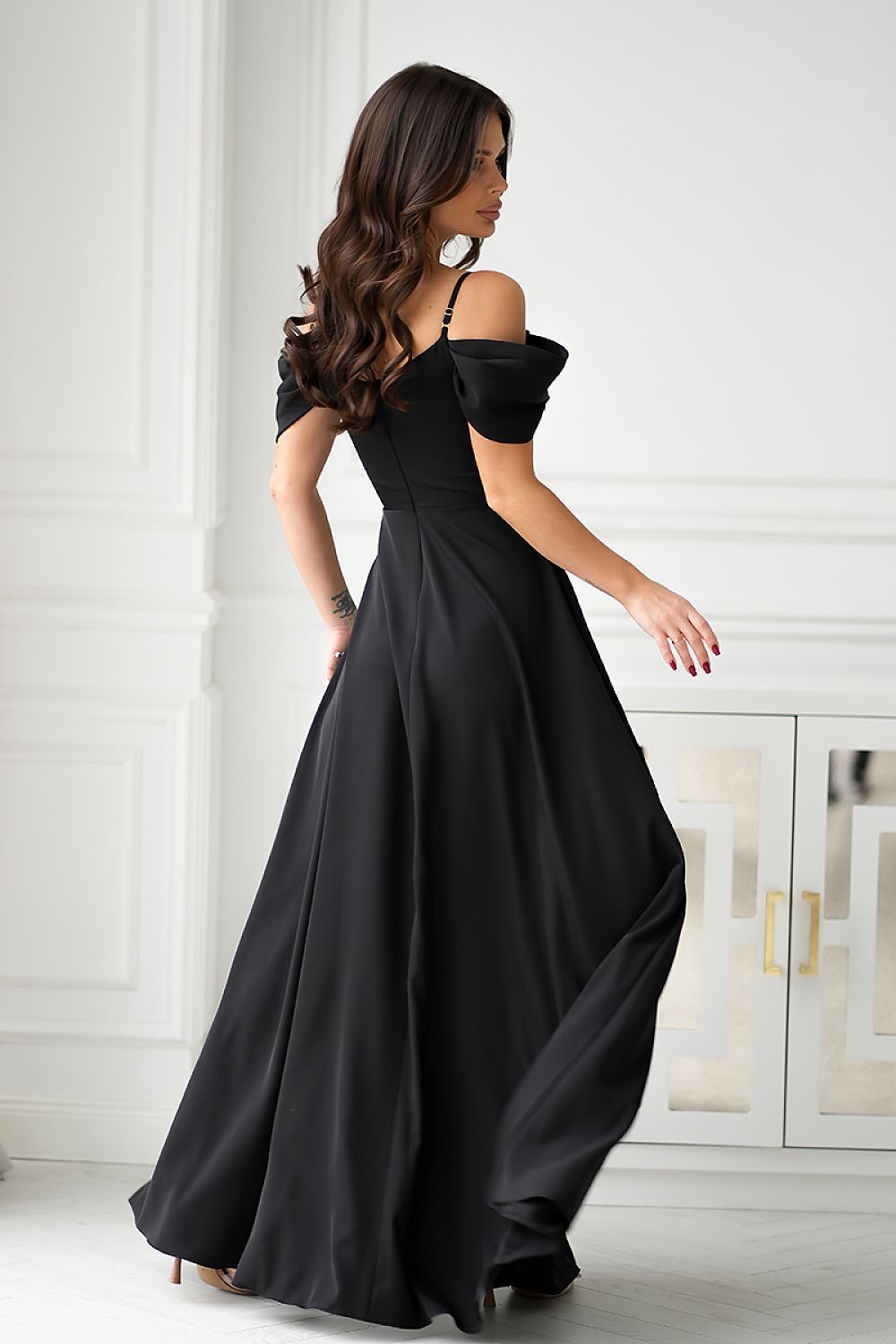 black mini maxi long dress alternate angle