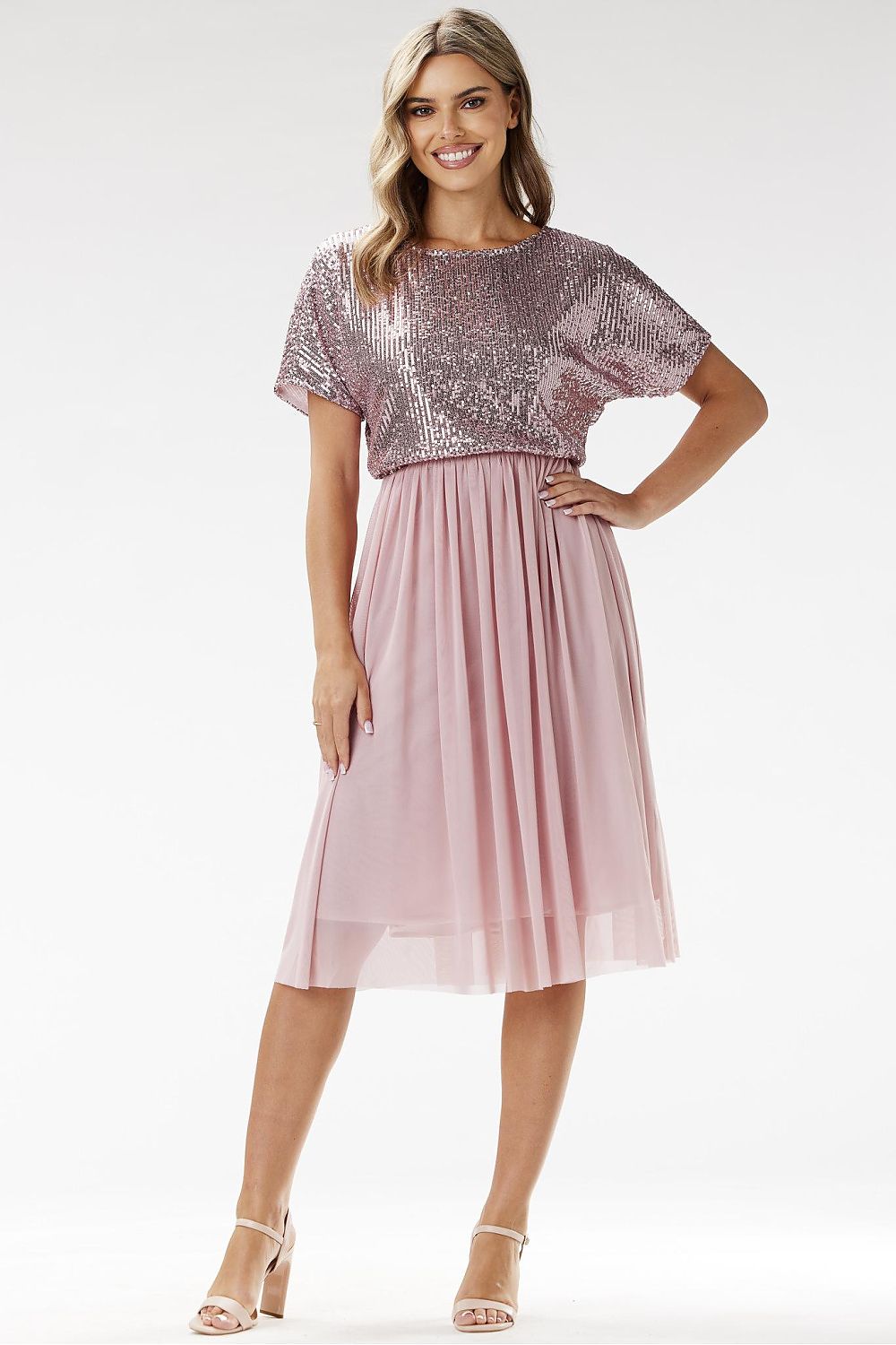 red wrap tulle evening dress side view