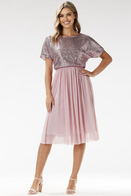 red wrap tulle evening dress side view